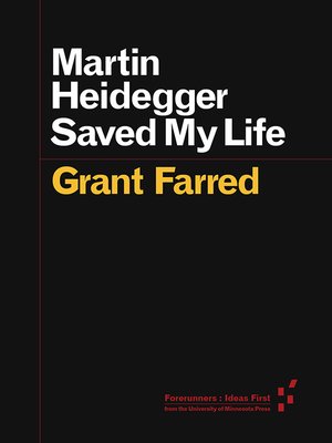 cover image of Martin Heidegger Saved My Life